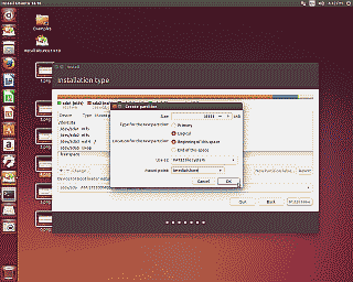Screenshot showing the creation of a FAT32 partition
