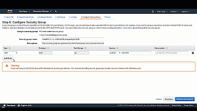 Screenshot showing the configuration of security group rules in Amazon EC2