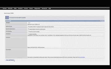 Screenshot of the FreeNAS SSH setup page