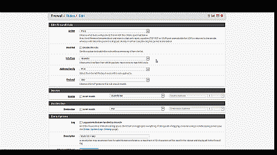 Screenshot showing the creation of a firewall rule for VLAN 50 in pfSense