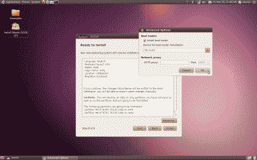 Screenshot of the Ubuntu bootloader install screen