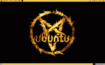 Screenshot of a Ubuntu Satanic Edition theme