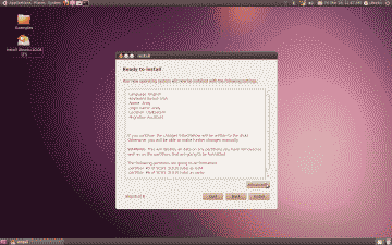 Screenshot of the Ubuntu confirm partition screen