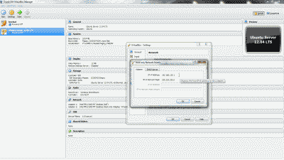 Screenshot showing the IP address and subnet mask assignment in the VirtualBox Host-Only Ethernet Adapter #2
